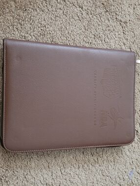 Embossed Brown Leather Portfolio with NDA Logo